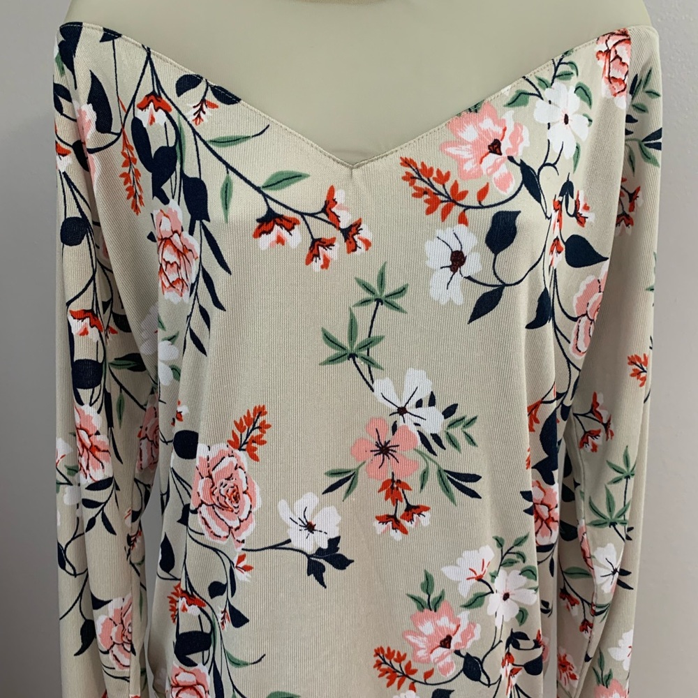 Lula Roe Floral & Mesh Top - Picture 2 of 16